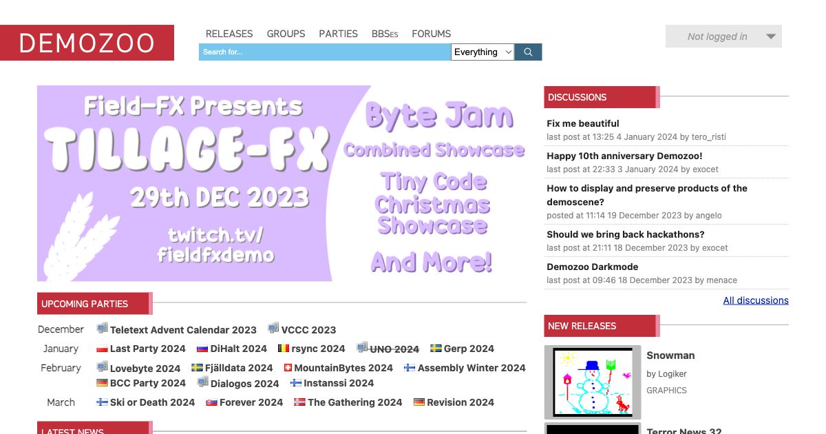 Screenshot of web page.