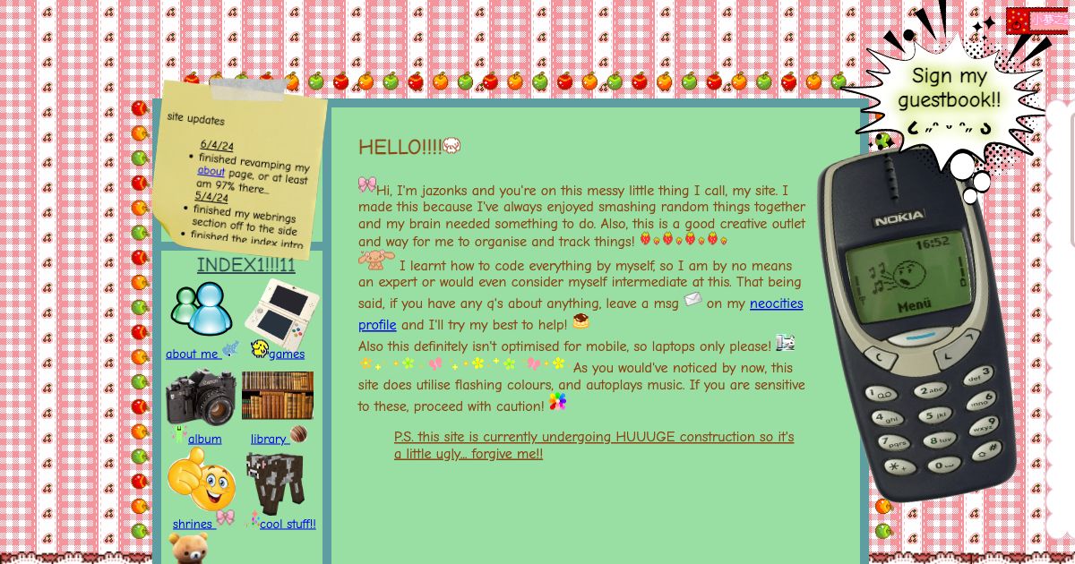 Screenshot of web page.