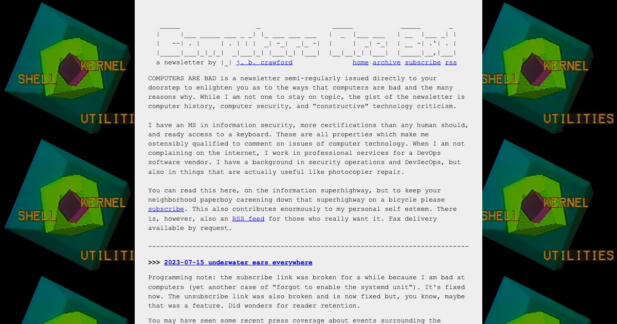 Screenshot of web page.