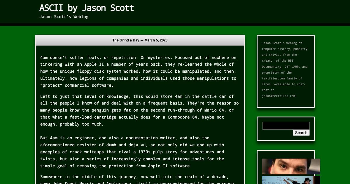 Screenshot of web page.