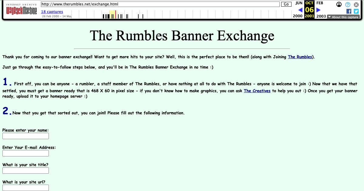 Screenshot of web page.