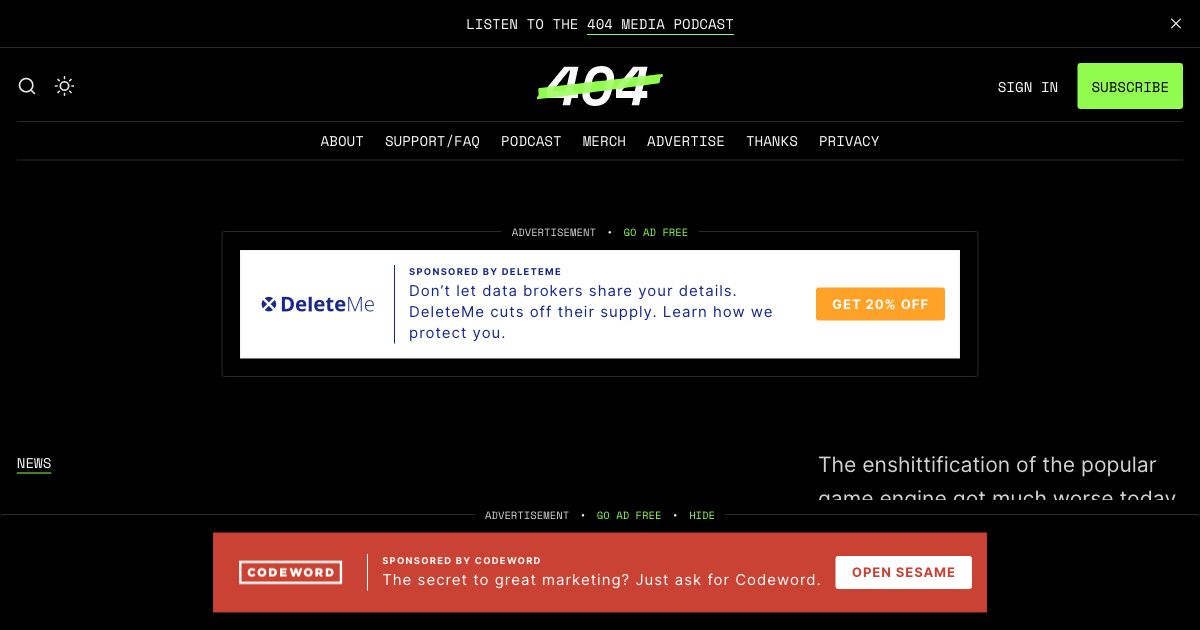 Screenshot of web page.