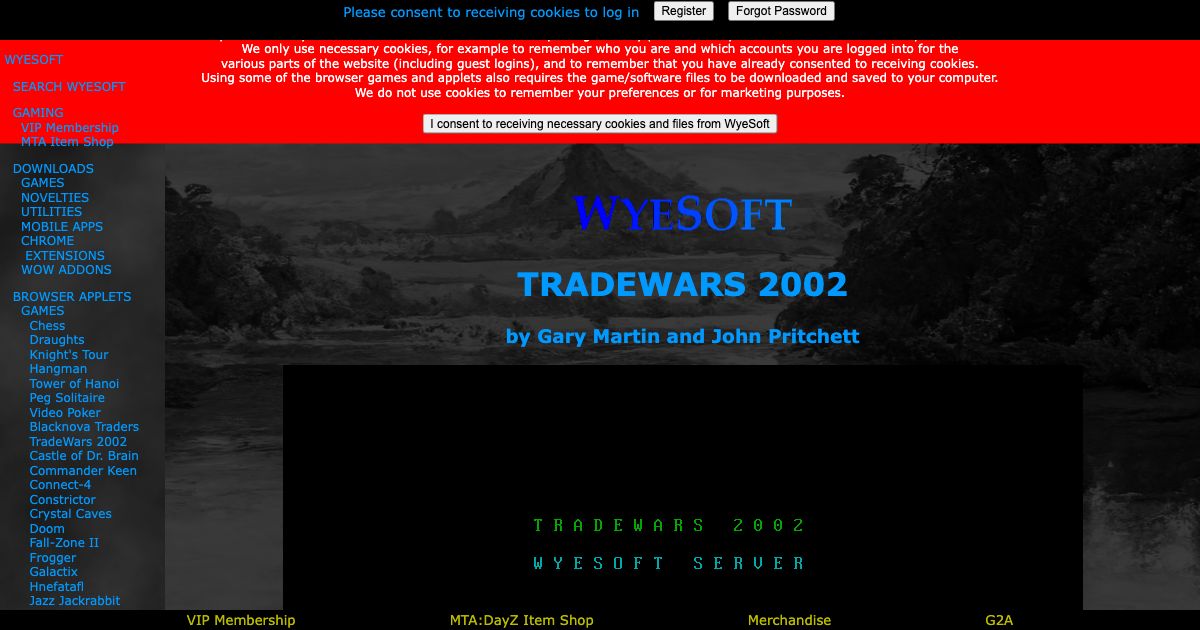 Screenshot of web page.